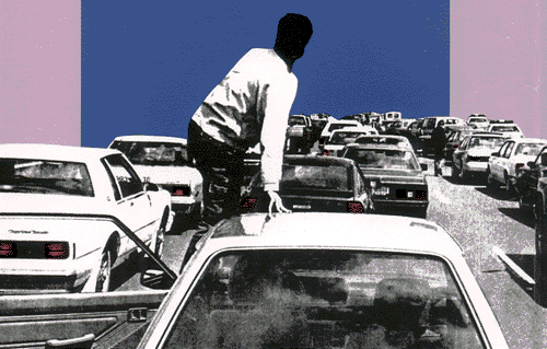 link to New Mobility pages; image: end of the road 53K